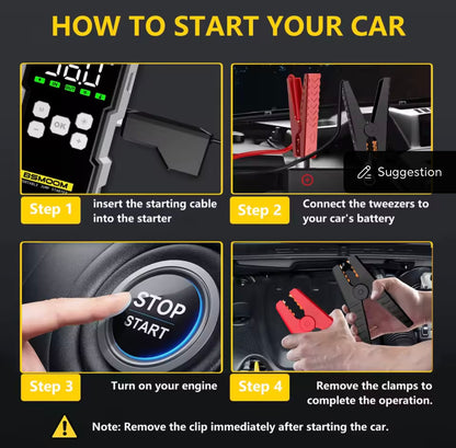 2-in-1 Emergency Car Power Pack – Jump Start & Inflate Anywhere
