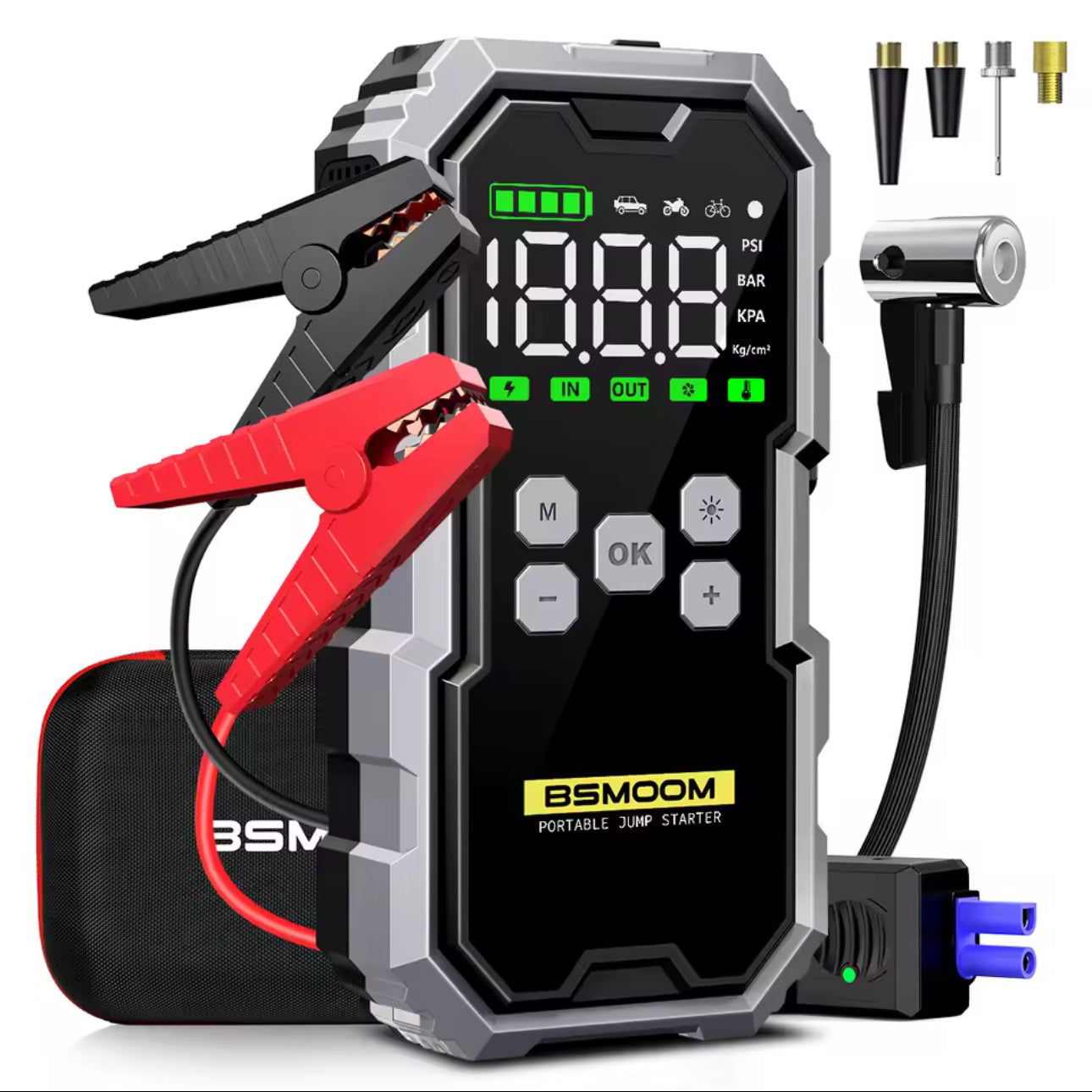 2-in-1 Emergency Car Power Pack – Jump Start & Inflate Anywhere